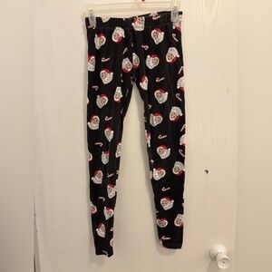 No Boundaries Santa Claus Face and Candy Canes Leggings Woman’s Size Small